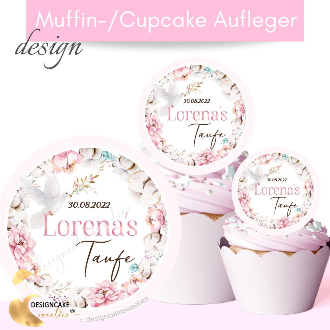 Muffinaufleger handmade personalisiert - Cupcake Topper essbar