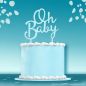 Preview: Cake Topper Oh Baby in Hellblau | Kunststoff 13 cm x 17 cm