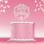 Preview: Cake Topper Happy Birthday in Rosa 10x16 cm