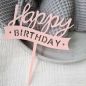 Preview: Cake Topper Happy Birthday in Rosa | Kunststoff