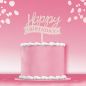 Preview: Cake Topper Happy Birthday in Rosa | Kunststoff 11,5 cm x 15 cm
