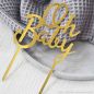 Preview: Cake Topper Oh Baby in Gold | Kunststoff
