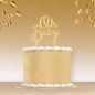 Preview: Cake Topper Oh Baby in Gold | Kunststoff 10,5 cm x 15 cm
