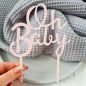 Preview: Cake Topper Oh Baby in Rosa | Kunststoff