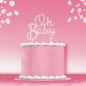 Preview: Cake Topper Oh Baby in Rosa | Kunststoff 11 cm x 15 cm