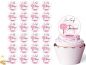 Preview: Cupcake Aufleger Taufe LEBENSBAUM in rosa