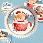 Preview: Cupcake Topper Weihnachten Wintertassen mit Tieren