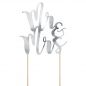 Mobile Preview: Cake Topper Mr&Mrs Hochzeit Silber