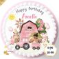 Preview: Tortenbild Bauernhof Tiere Traktor rosa Mädchen