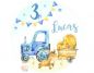 Mobile Preview: Tortenaufleger Traktor blau Geburtstag Junge