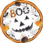 Preview: Tortenaufleger Halloween Gruseliges Gesicht in Orange