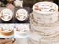 Preview: Hochzeit Tortenbild Boho personalisiert Tortenaufleger