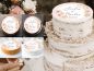 Preview: Hochzeit Tortenbild Boho Blumen personalisiert Tortenaufleger