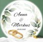 Mobile Preview: Tortenaufleger Hochzeit Greenery Ringe