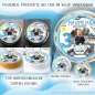 Preview: Tortenbild Polizei Kindergeburtstag personalisiert essbar mit Fotos des Kindes, Polizeiauto, Hubschrauber, Polizeimarke in blau, Tortendeko für Kuchen oder Torte
