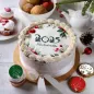 Preview: Essbare Torten- und Kuchen Dekoration als personalisierter Tortenaufleger Weihnachten 2025 mit Beeren und Blättern