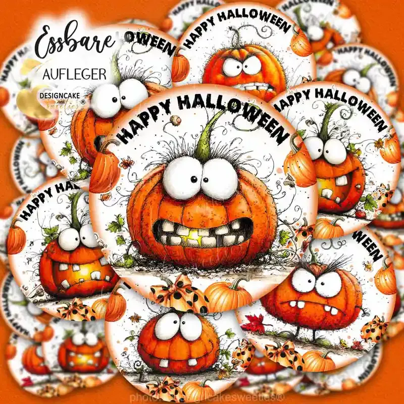 Halloween Kürbisse Aufleger witzig essbare Dekoration