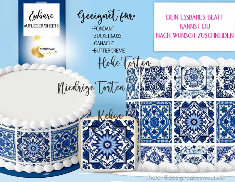 Fliesen | Kachel Sheets Azulejo Tortenband essbar portugiesisch