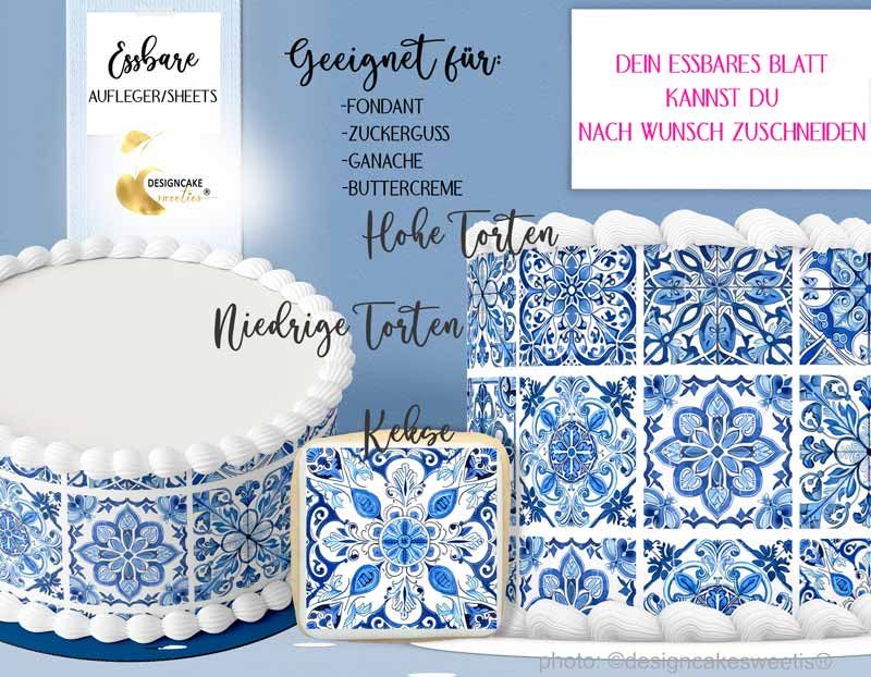 Fliesen | Kachel Sheets Azulejo Tortenband essbar portugiesisch