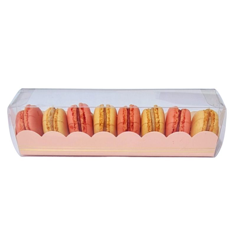 Macaron Verpackung Schachtel Hellrosa Box PVC