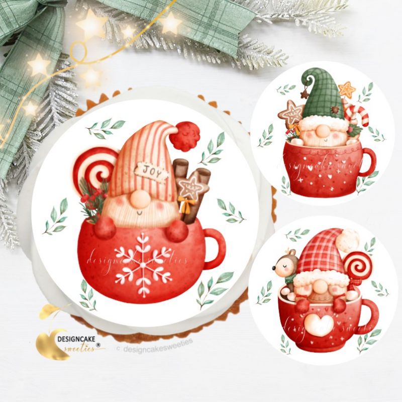 Muffinaufleger WICHTEL für Cupcakes, Muffins Weihnachten - essbare Dekoration zum Weihnachtsfest