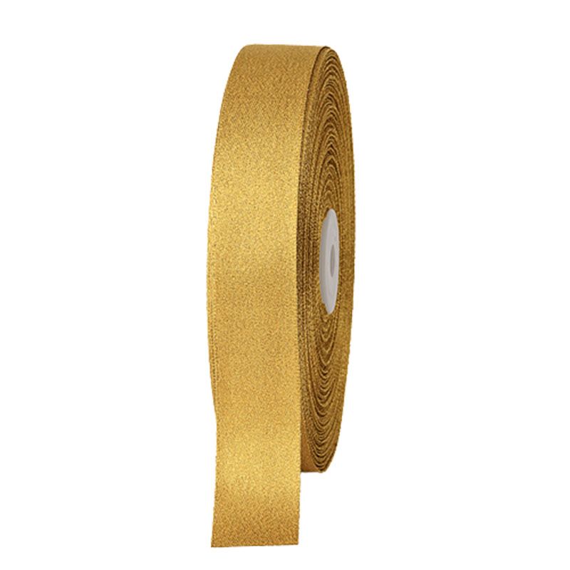 Satinband Gold Glitter 38mm mal 25 m
