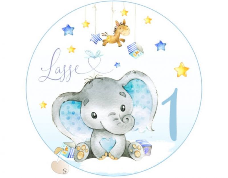 Tortenbild Elefant blau Geburtstag Junge
