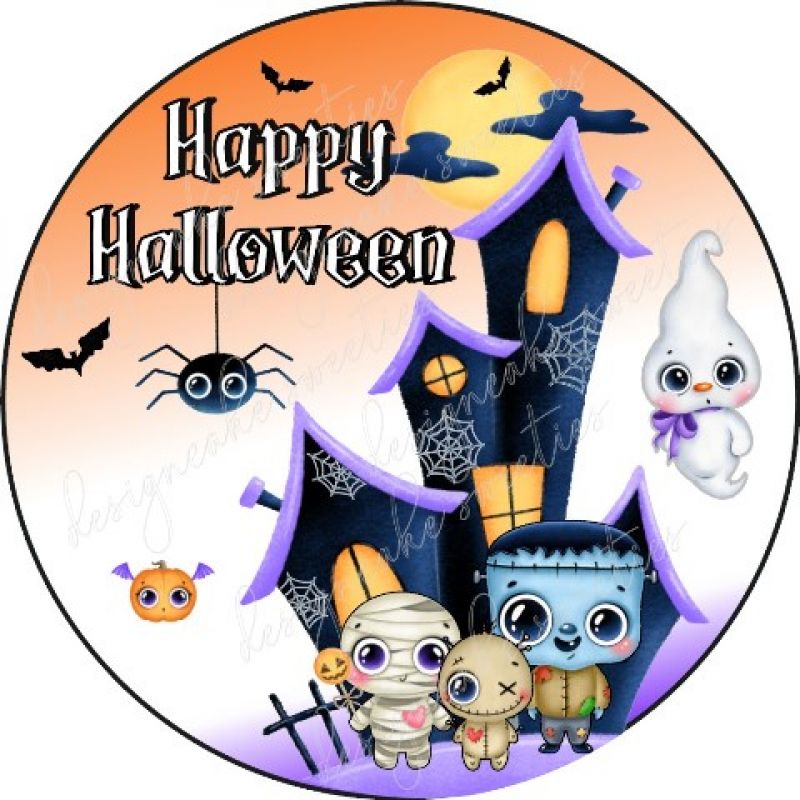 Tortenaufleger Halloween Kinder Monster Freunde