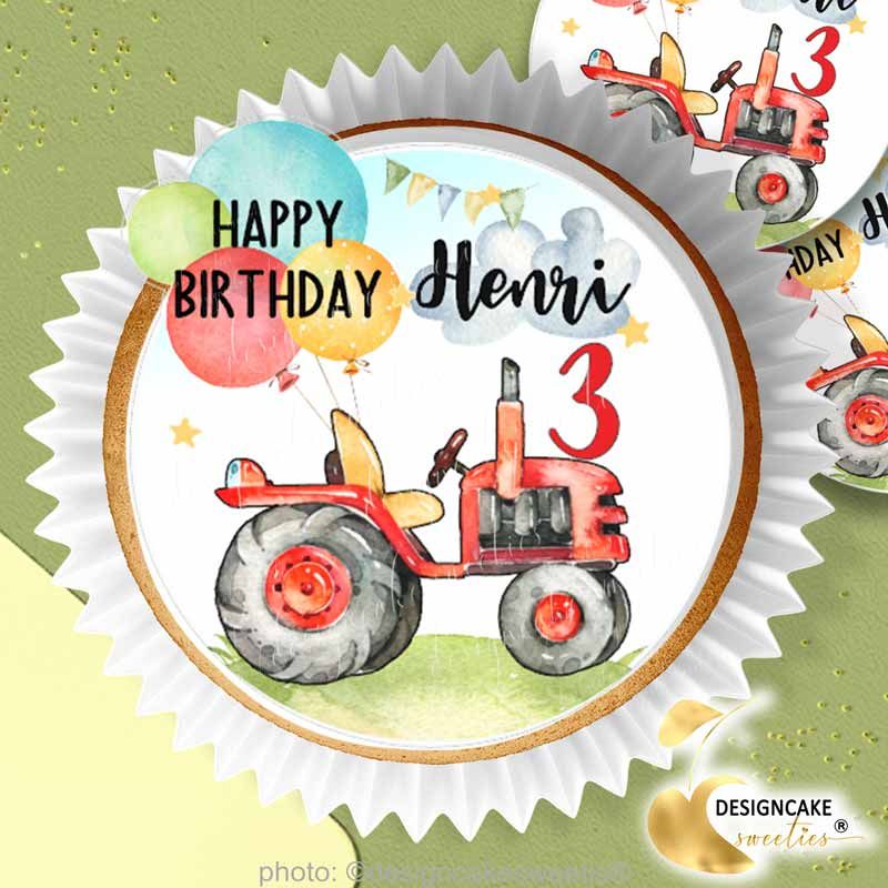 Muffinaufleger Traktor Ballons Geburtstag
