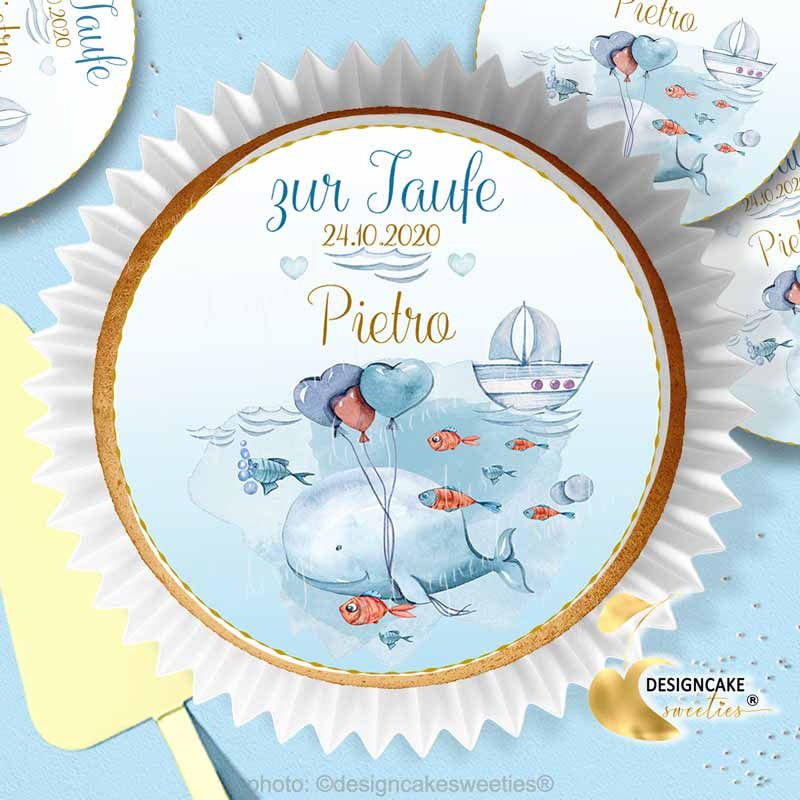 Muffinaufleger Taufe Wal Junge