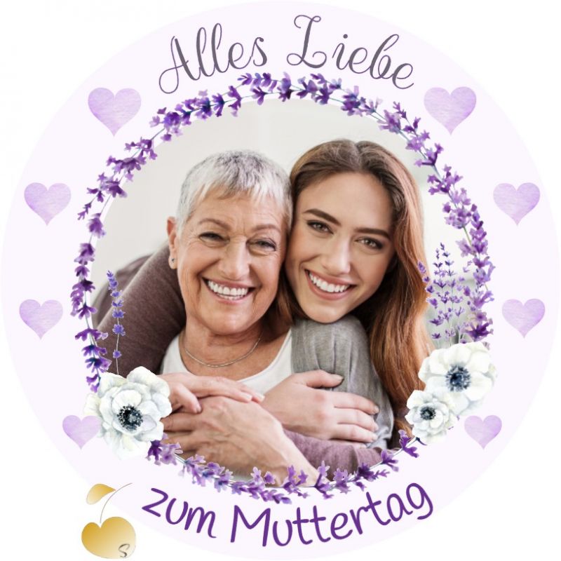 Tortenaufleger Muttertag FOTO mit Lavendel