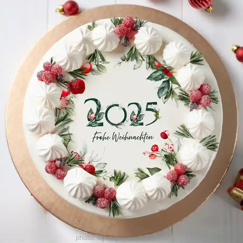 Tortenbild Weihnachten 2025 personalisiert nach Wunsch für Weihnachstkuchen